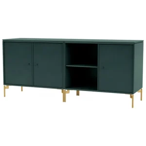 Montana Furniture Save låg sideboard, mässingsben - 163 Svart jade