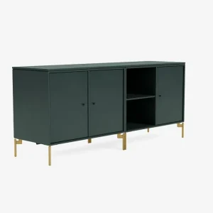 Montana Furniture Save låg sideboard, mässingsben - 163 Svart jade