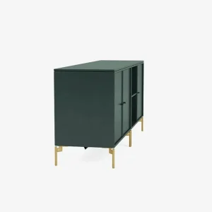 Montana Furniture Save låg sideboard, mässingsben - 163 Svart jade