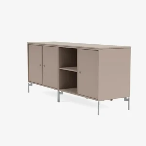 Montana Furniture Save låg sideboard, matta kromben - 137 Mushroom