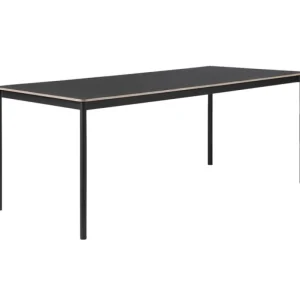 Muuto Base bord 190 x 85 cm, linoleum med plywoodkanter, svart