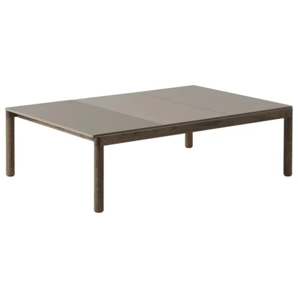 Muuto Couple soffbord, 120 x 84 cm, slät-vågformad, taupe-mörkoljad ek