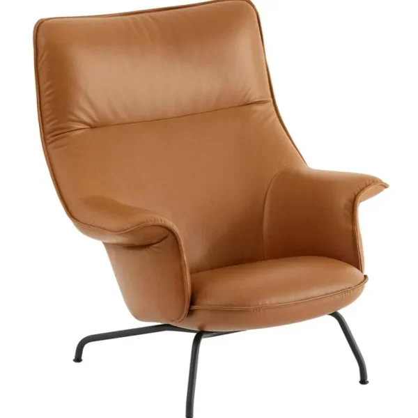 Muuto Doze fåtölj, cognacsfärgat läder - anthracite