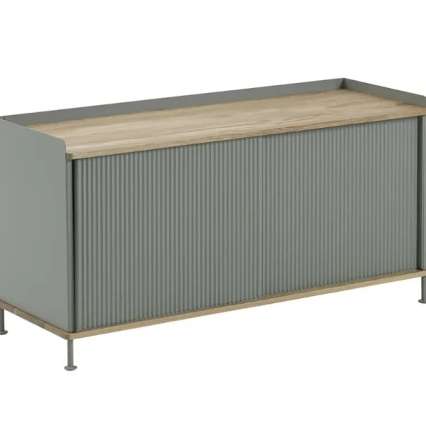 Muuto Enfold sideboard, 124 cm, låg, ek - dusty green