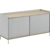 Muuto Enfold sideboard, 124 cm, låg, ek - grå