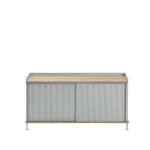 Muuto Enfold sideboard, 124 cm, låg, ek - grå