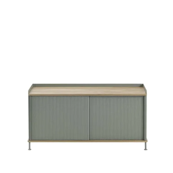 Muuto Enfold sideboard, 124 cm, låg, ek - dusty green