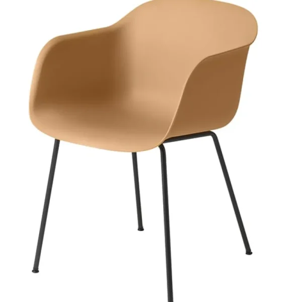 Muuto Fiber fåtölj, rörram, ockra - svart