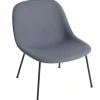 Muuto Fiber loungestol, rörram, Divina 154 - svart