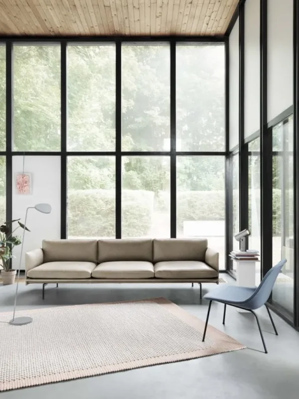 Muuto Fiber loungestol, rörram, Divina 154 - svart