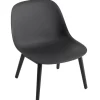 Muuto Fiber loungestol, träram, svart