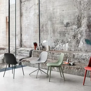 Muuto Fiber stol, rörram, vit