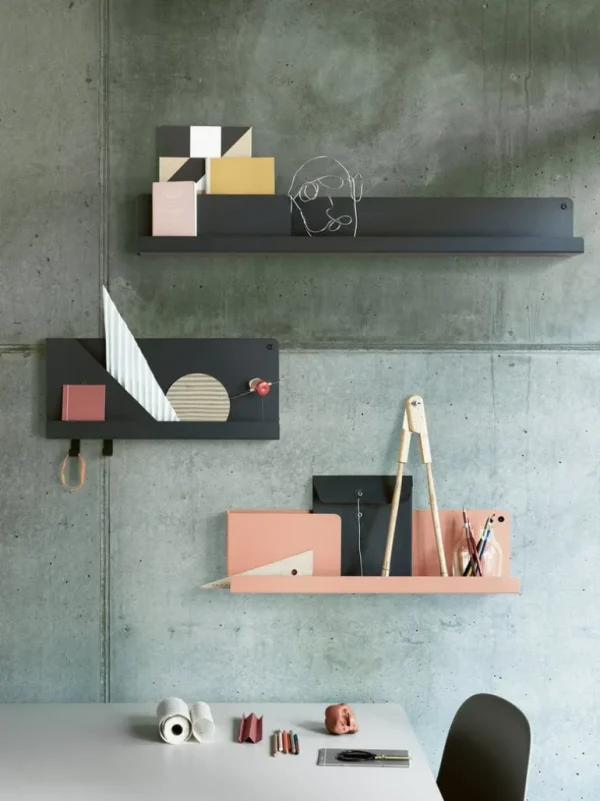 Muuto Folded hylla, svart, stor
