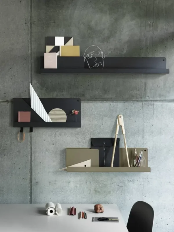 Muuto Folded hylla, svart, stor