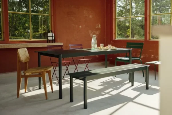 Muuto Linear Steel bänk 170 cm, mörkgrön