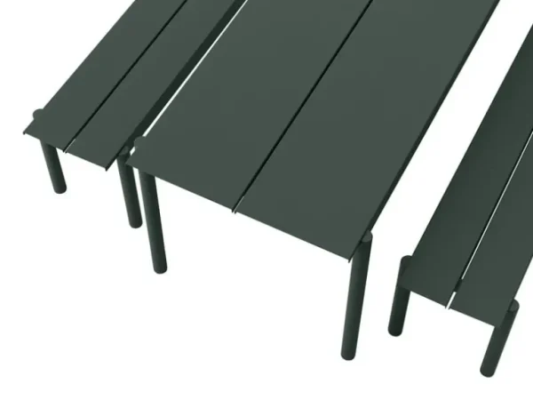 Muuto Linear Steel bänk 170 cm, mörkgrön
