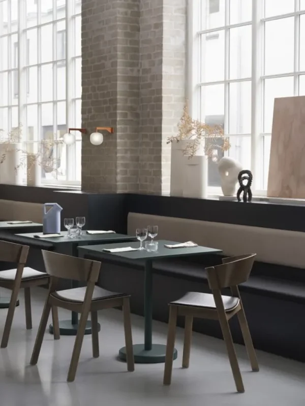 Muuto Linear Steel Café-bord 70 x 70 cm, mörkgrönt