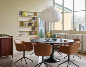 Muuto Midst bord, 160 cm, svart linoleum - svart