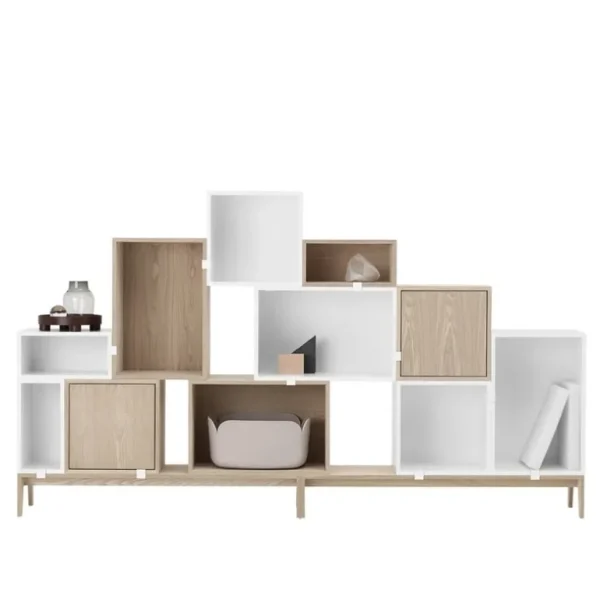 Muuto Stacked hyllmodul med bakstycke, stor, vit