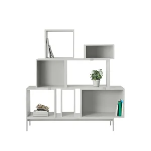 Muuto Stacked hyllmodul med bakstycke, liten, ljusgrå