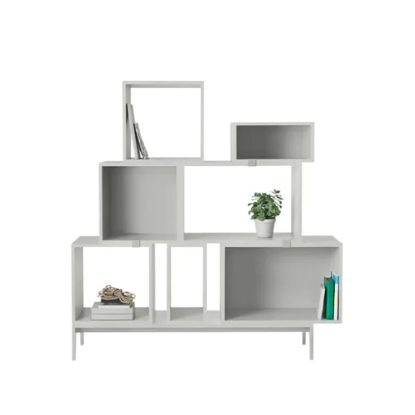 Muuto Stacked hyllmodul med bakstycke, liten, ljusgrå