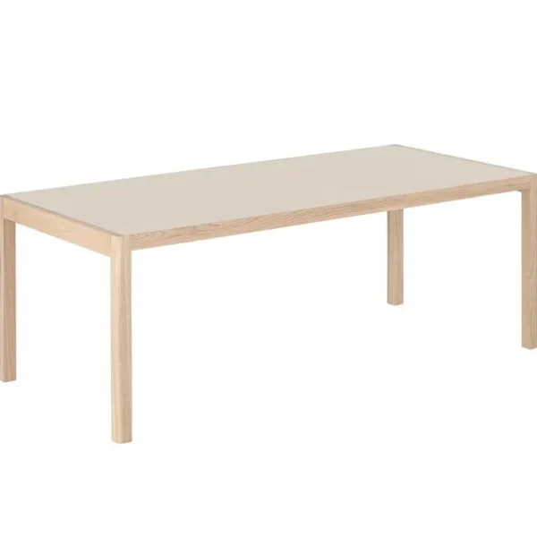 Muuto Workshop bord, 200 x 92 cm, ek - warm grey linoleum