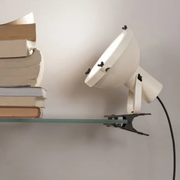 Nemo Lighting Projecteur 165 klämlampa, vit sand