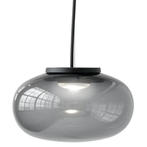 New Works Karl-Johan pendel, 23 cm, rökt glas