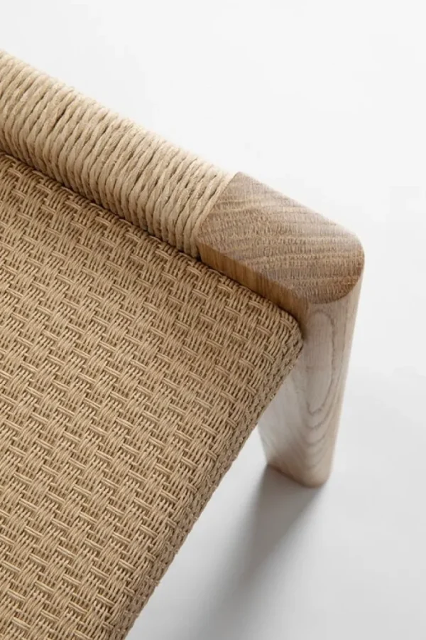 Nikari Detalji bänk, 100 cm, ek - papperssnöre