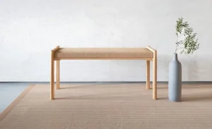 Nikari Detalji bänk, 100 cm, ek - papperssnöre