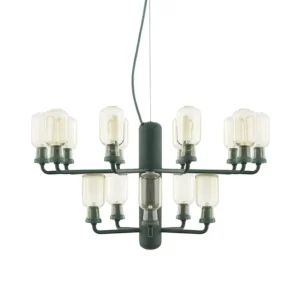 Normann Copenhagen Amp ljuskrona, liten, guld - grön