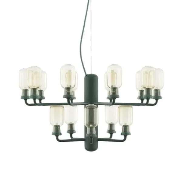 Normann Copenhagen Amp ljuskrona, liten, guld - grön