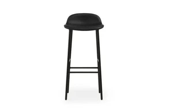 Normann Copenhagen Form barstol, 75 cm, svart stål - svart läder Ultra