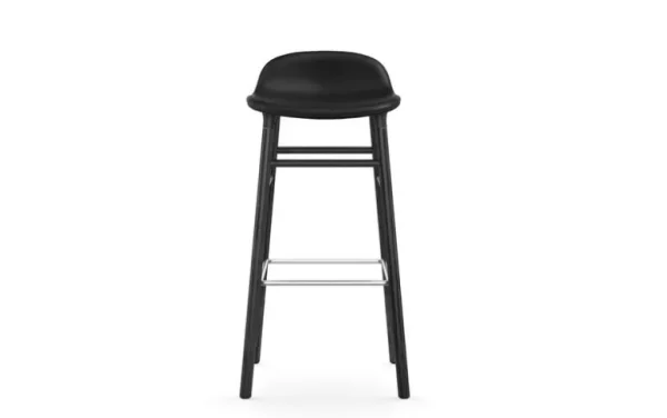 Normann Copenhagen Form barstol, 75 cm, svart ek - svart läder Ultra