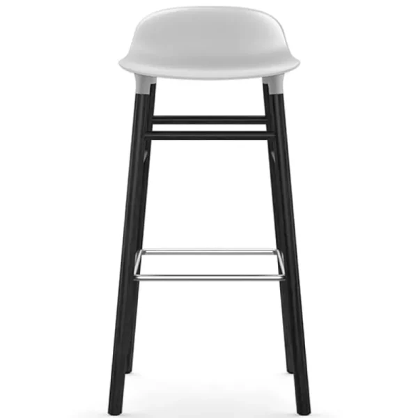 Normann Copenhagen Form barstol 75 cm, vit - svart ek