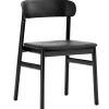 Normann Copenhagen Herit stol, svart ek - svart läder