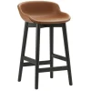 Normann Copenhagen Hyg barstol, 65 cm, svart ek - brandy läder Ultra