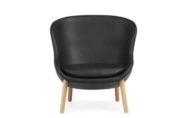 Normann Copenhagen Hyg loungefåtölj, låg, ek - svart läder Ultra