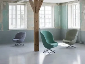 Normann Copenhagen Hyg loungefåtölj, låg, svängbar och lutande, aluminium - Main Li