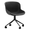 Normann Copenhagen Hyg stol med 4 hjul, svängbar, svart - svart läder Ultra