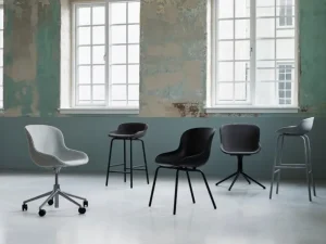 Normann Copenhagen Hyg stol med 5 hjul, svängbar, aluminium - Synergy 16
