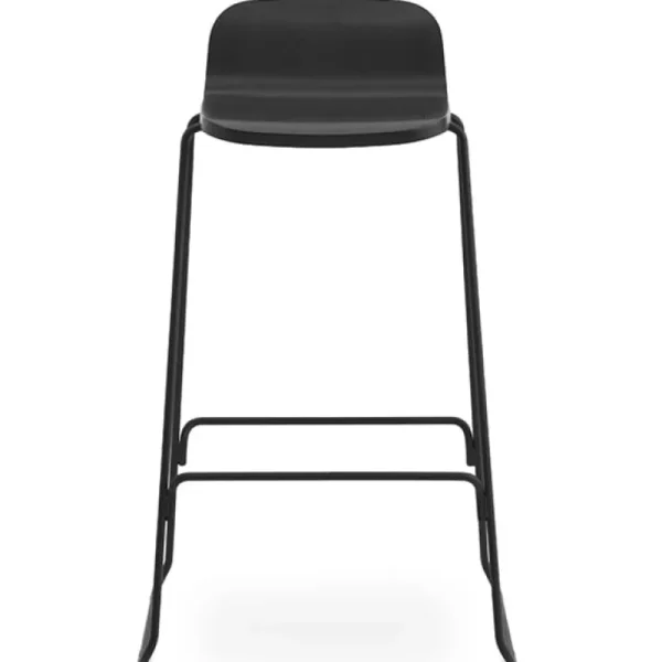 Normann Copenhagen Just Barstool 75 cm, med ryggstöd, svart