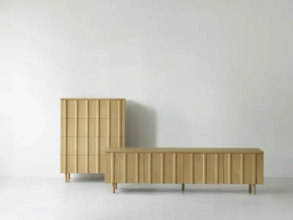 Normann Copenhagen Rib skänk, låg, 175 cm, ek