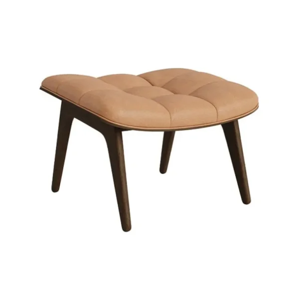 NORR11 Mammoth fotpall, mörk rökt ek - Dunes Camel 21004 läder