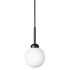 Nuura Apiales 1 hänglampa, satin svart - opalvit