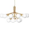Nuura Apiales 18 pendellampa, borstad mässing - opal white