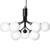 Nuura Apiales 9 pendellampa, satin black - opal white