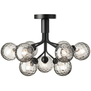 Nuura Apiales 9 taklampa, satin black - optic smoked