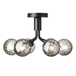 Nuura Apiales 6 taklampa, satin black - optic smoked