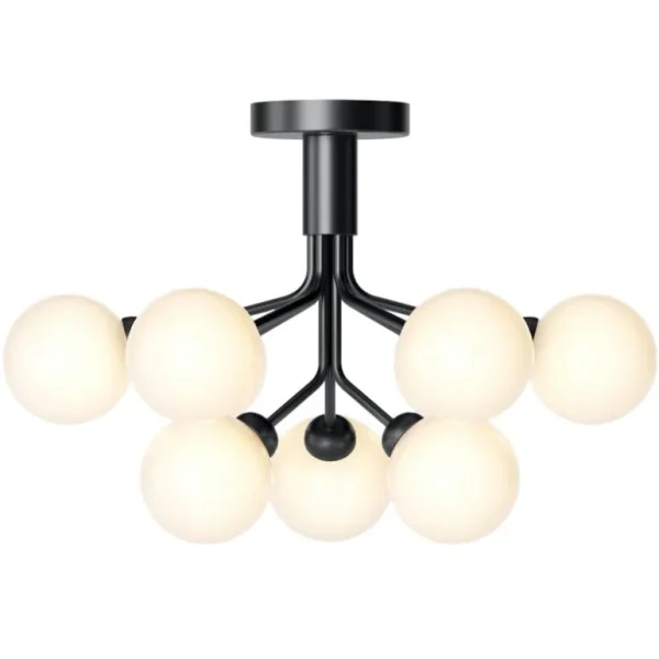 Nuura Apiales 9 taklampa, satin black - opal white